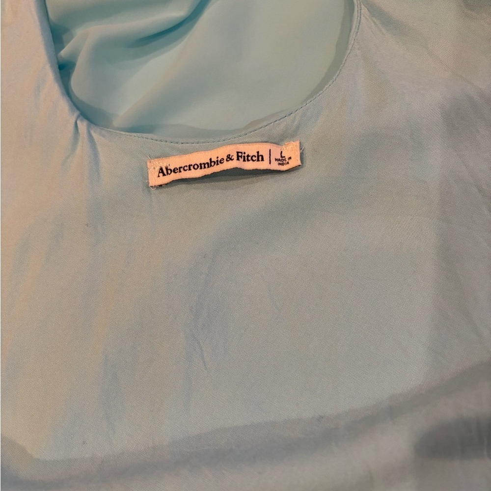 Abercrombie & Fitch Cocktail Dress Cowl Neck Sky Blue Sleeveless Size L - Picture 9 of 11